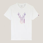t-shirt blanc cerf stylisé