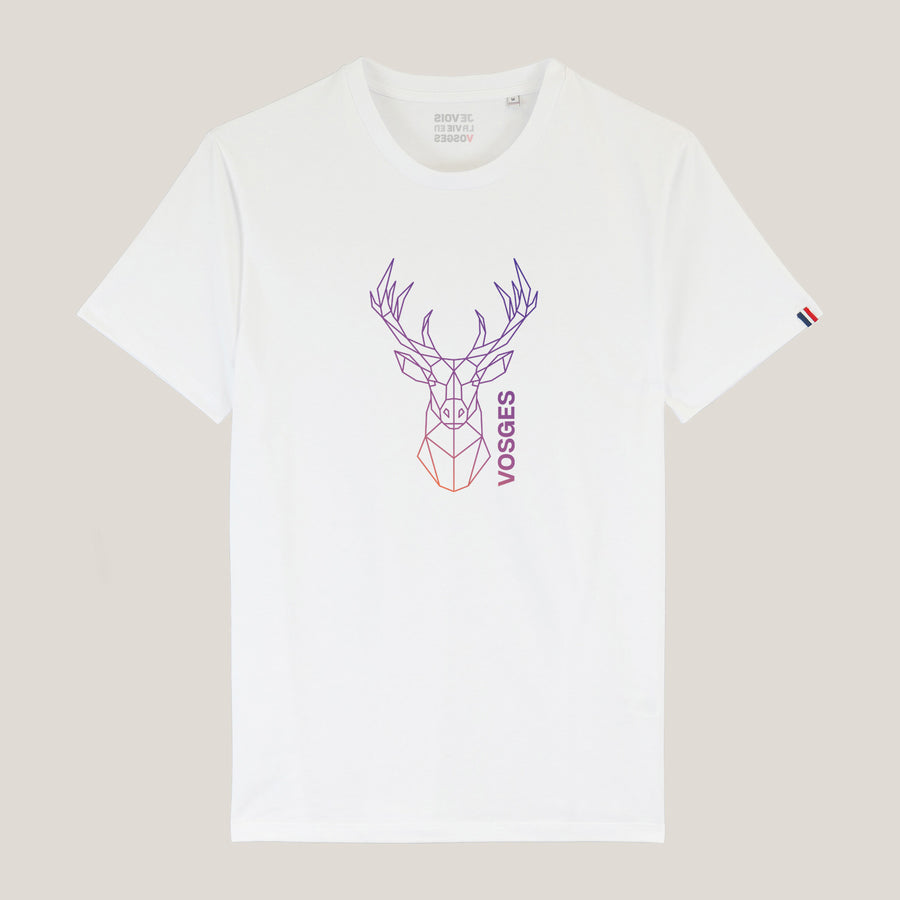 t-shirt blanc cerf stylisé