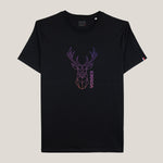 t-shirt noir cerf stylisé