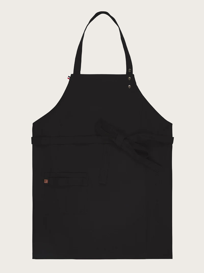 tablier Cancan noir piqué à plat