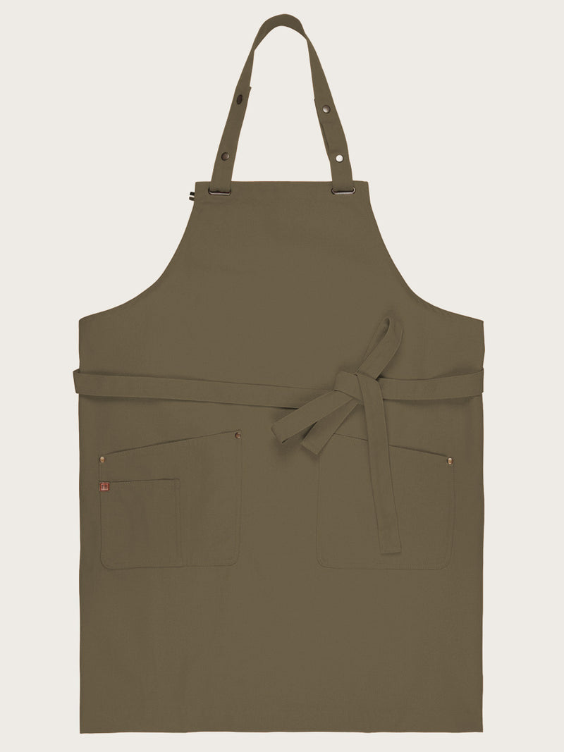 tablier Carioca kaki piqué à plat