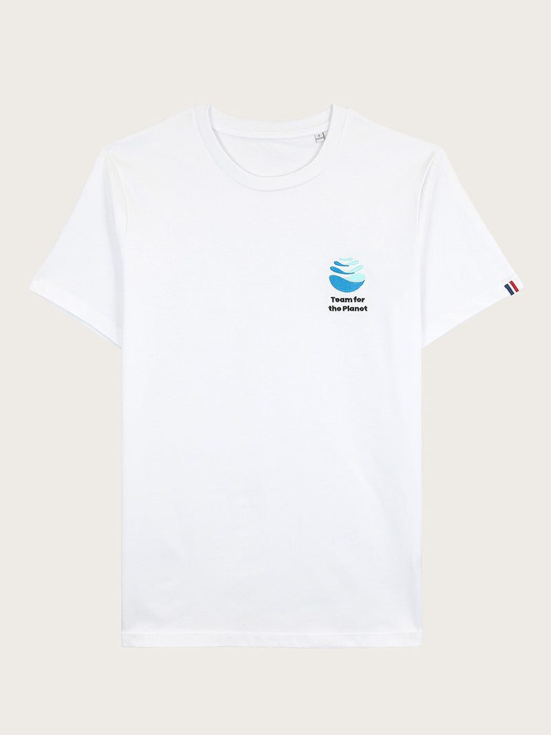 t-shirt blanc brodé Team for the Planet