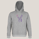 hoodie gris chiné Cerf Stylisé