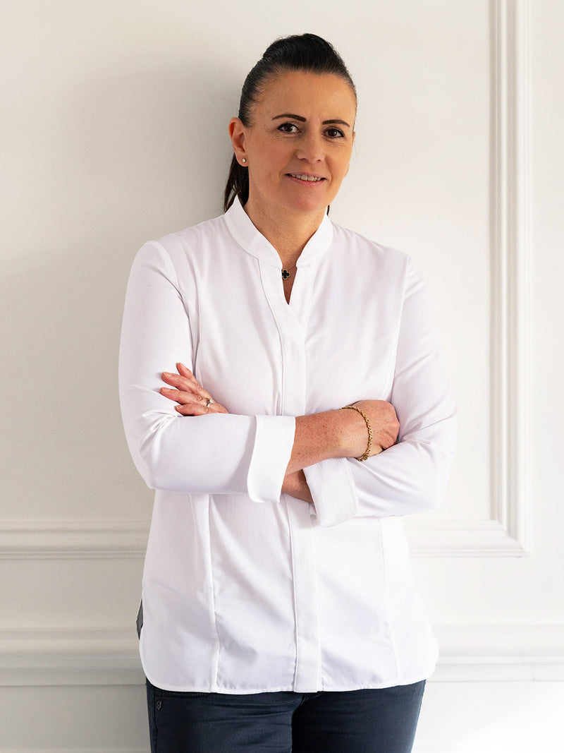 veste Harmonie portée par Marie Soria