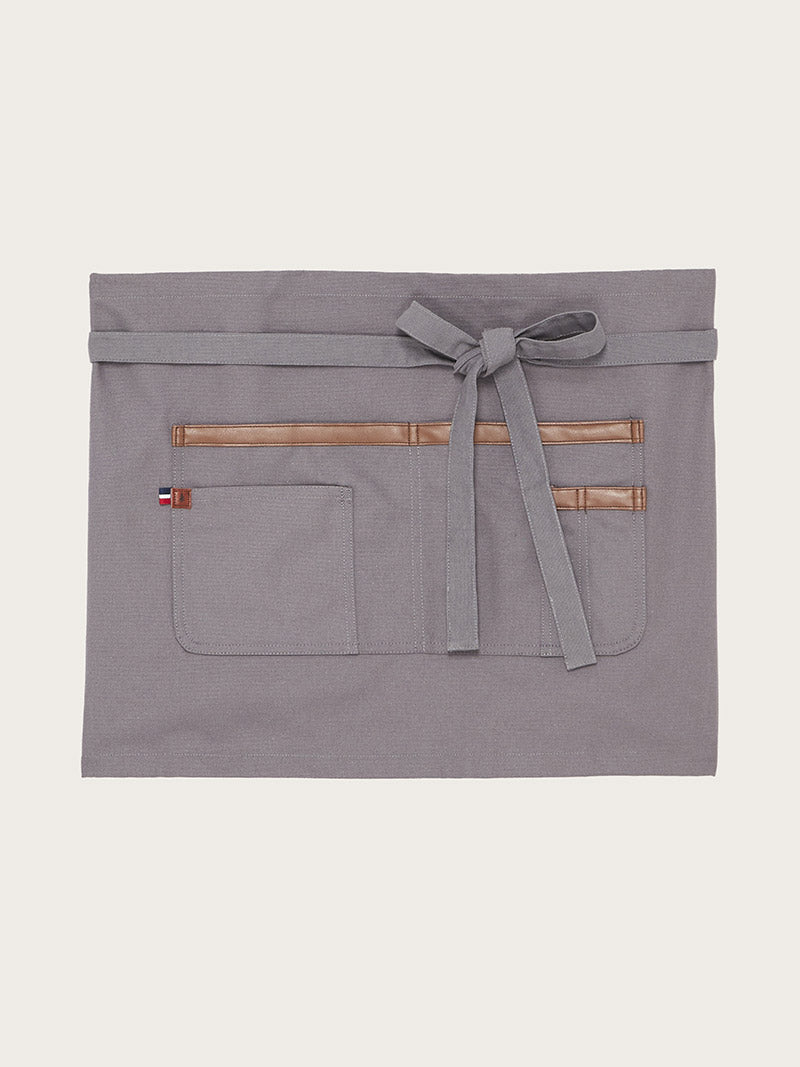 tablier court java gris piqué à plat