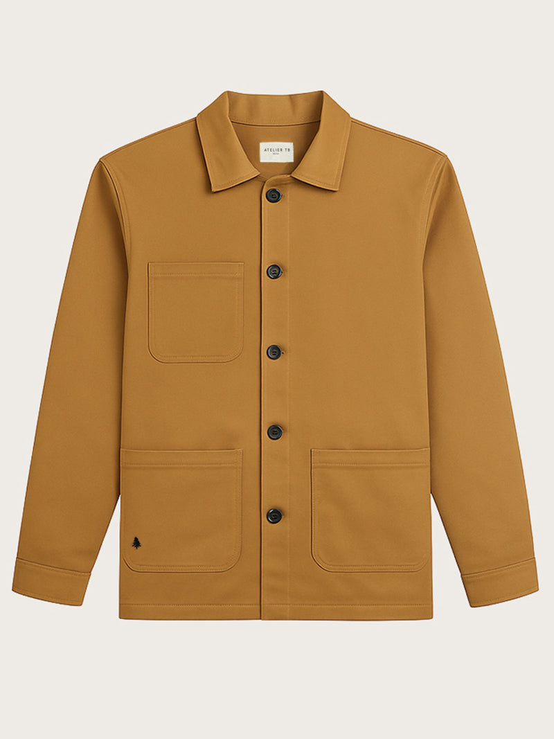 veste de travail Mahaut caramel piquée à plat