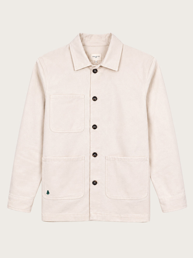 veste Mahaut écrue piquée à plat
