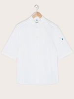 veste blanche noire piquée à plat