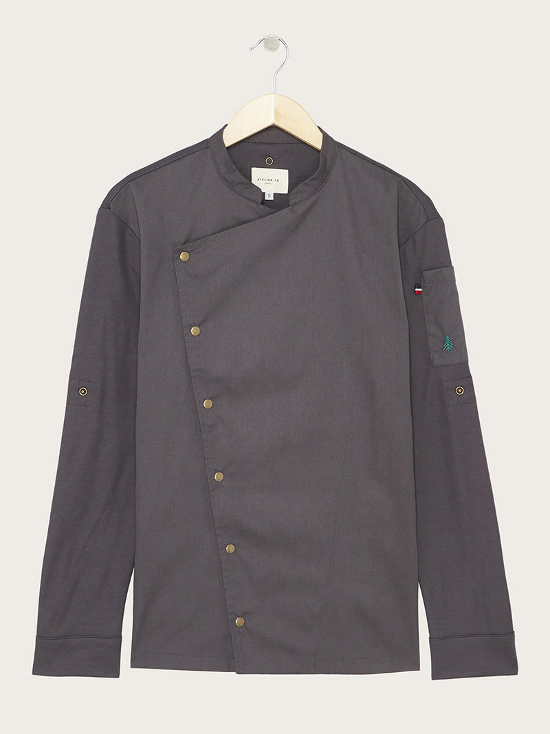 veste gris charcoal piquée à plat