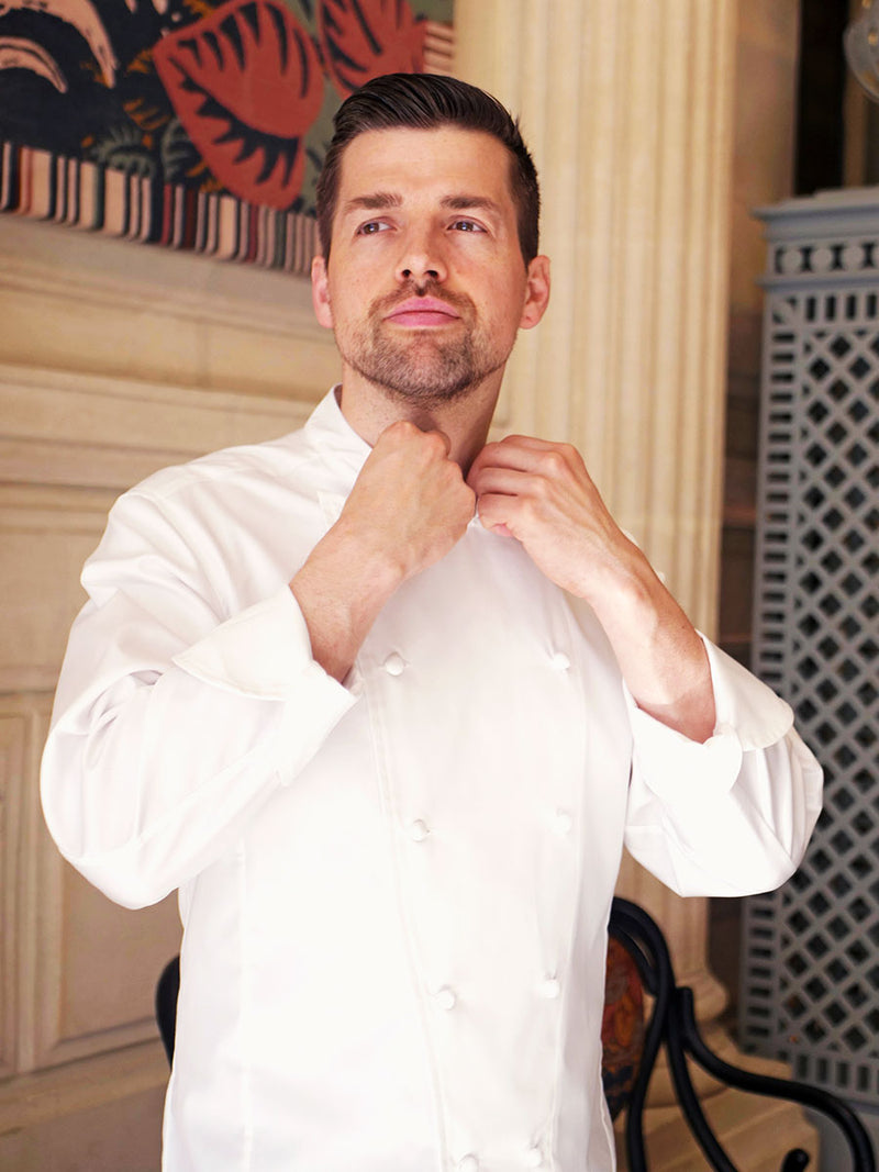 manches veste de cuisine Paul portée