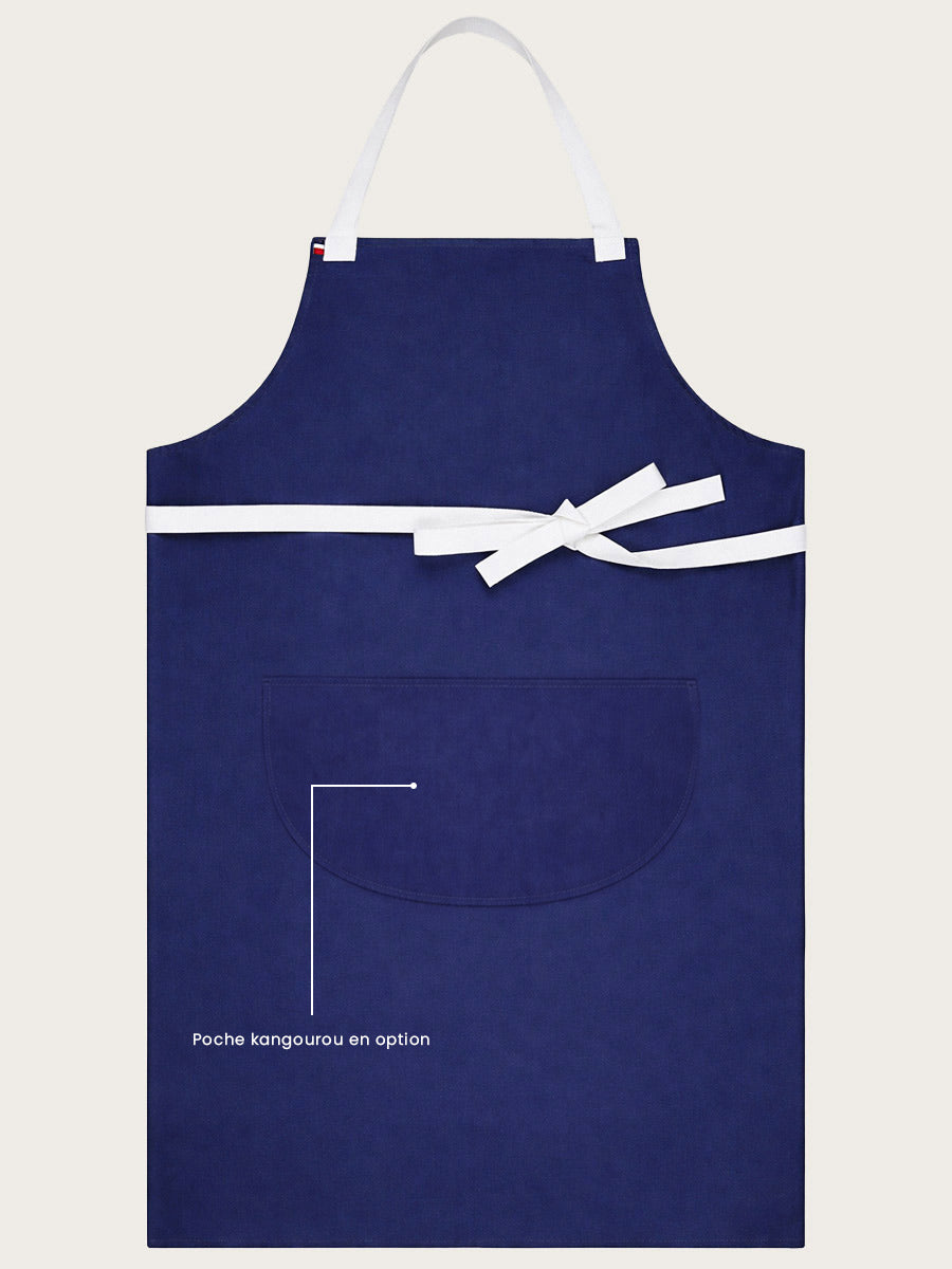 tablier Pavane 2.0 navy avec poche kangourou