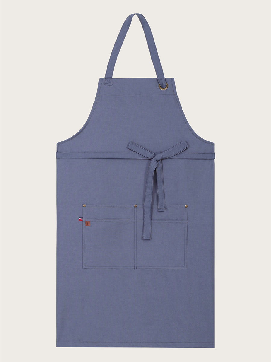 tablier polka gris bleu