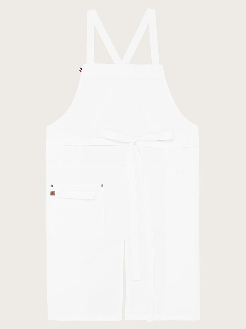 tablier Rumba blanc piqué à plat