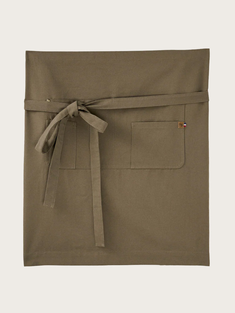 tablier demi chef séga kaki piqué à plat