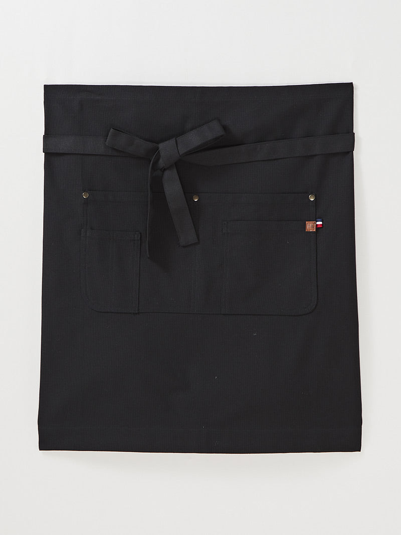 tablier court séga noir piqué à plat