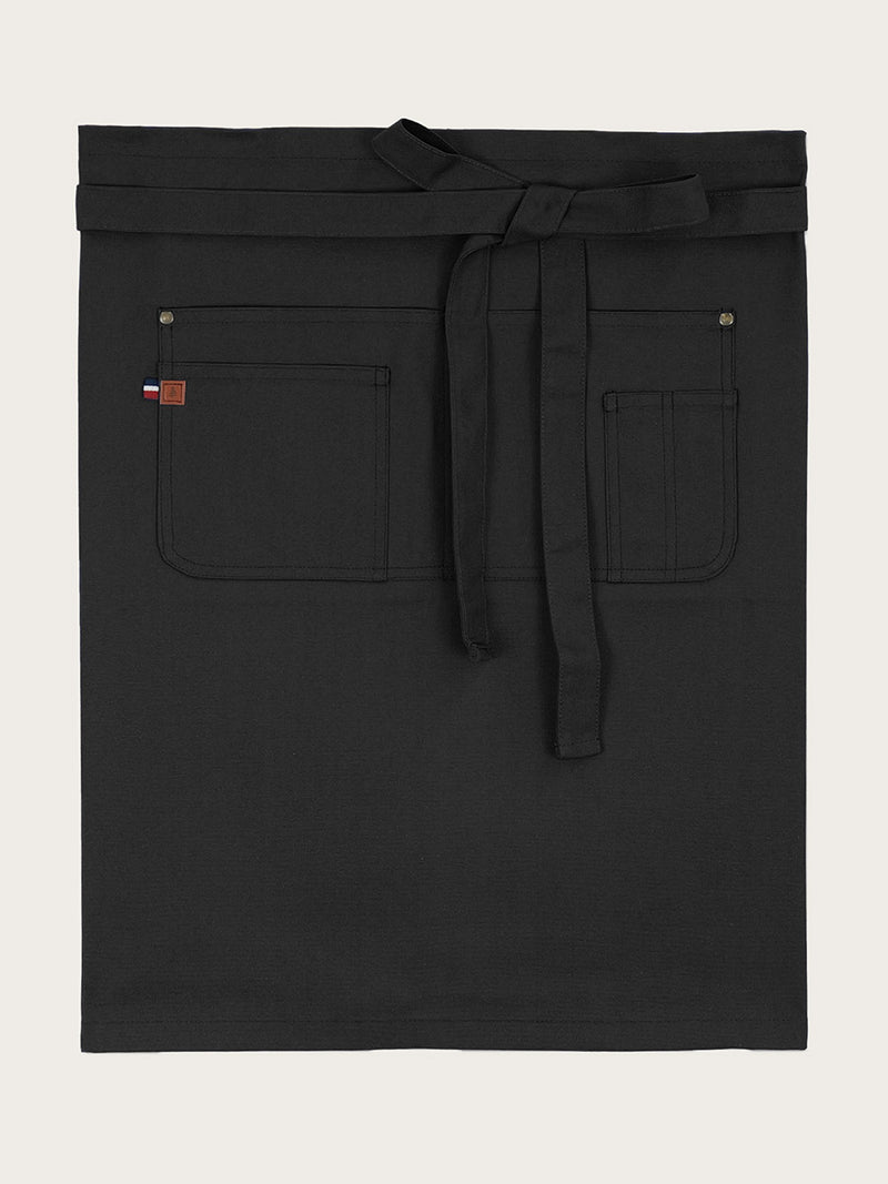 tablier court séga noir piqué à plat