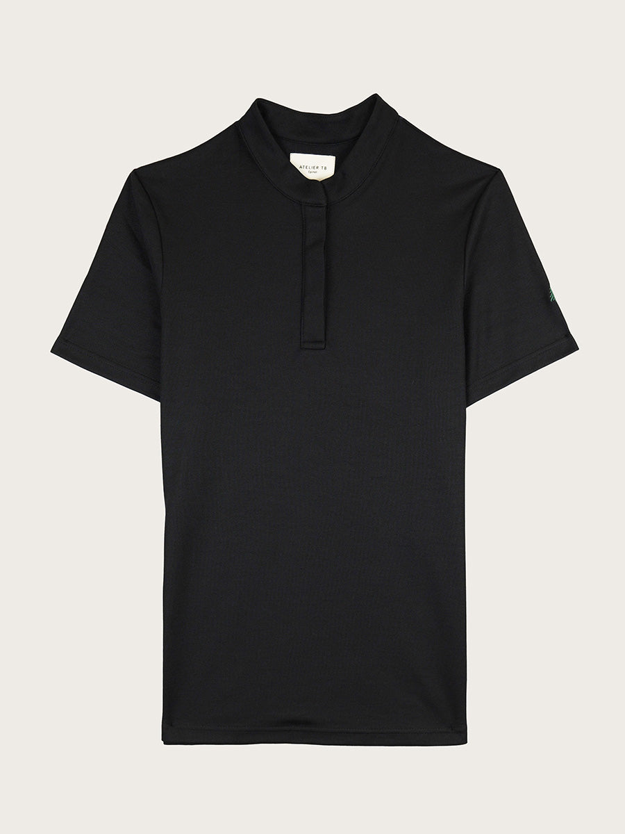 polo Simba femme noir piqué à plat