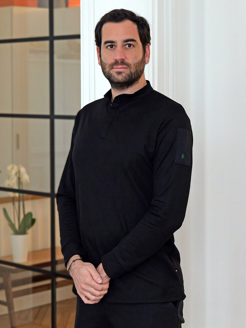 polo Simba manches longues porté par Thomas