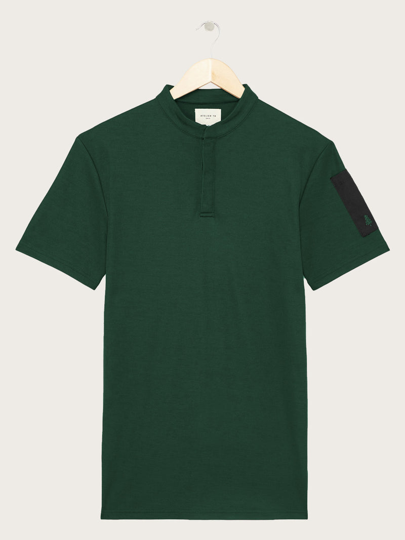 polo Simba vert sapin piqué à plat