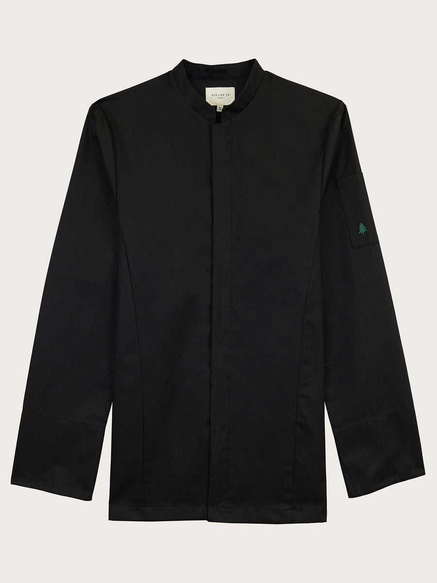 veste Steph noir piquée à plat vue de face