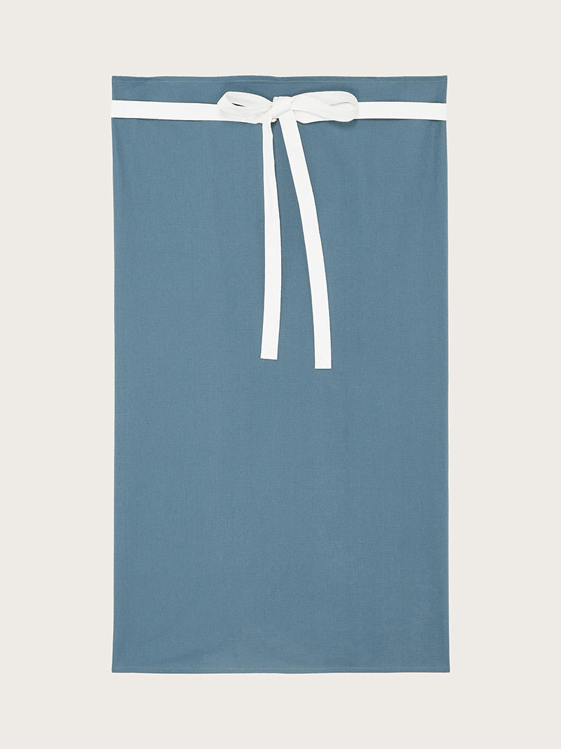 tablier court swing bleu canard piqué à plat