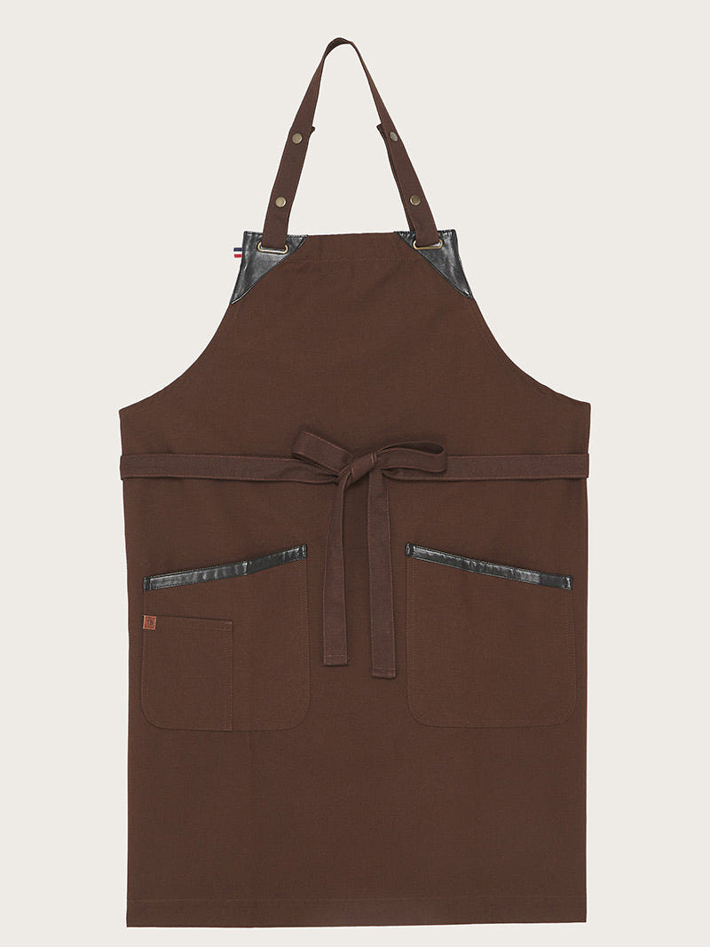 tablier tango chocolat piqué à plat