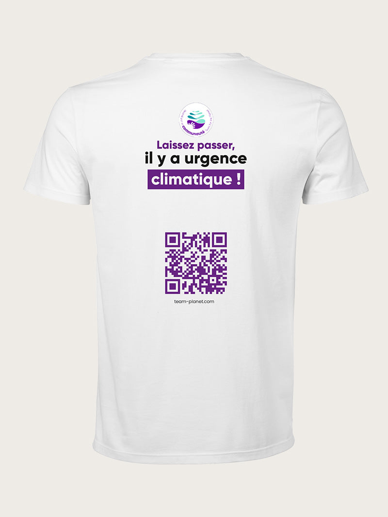 t-shirt blanc Team for The Planet face dos