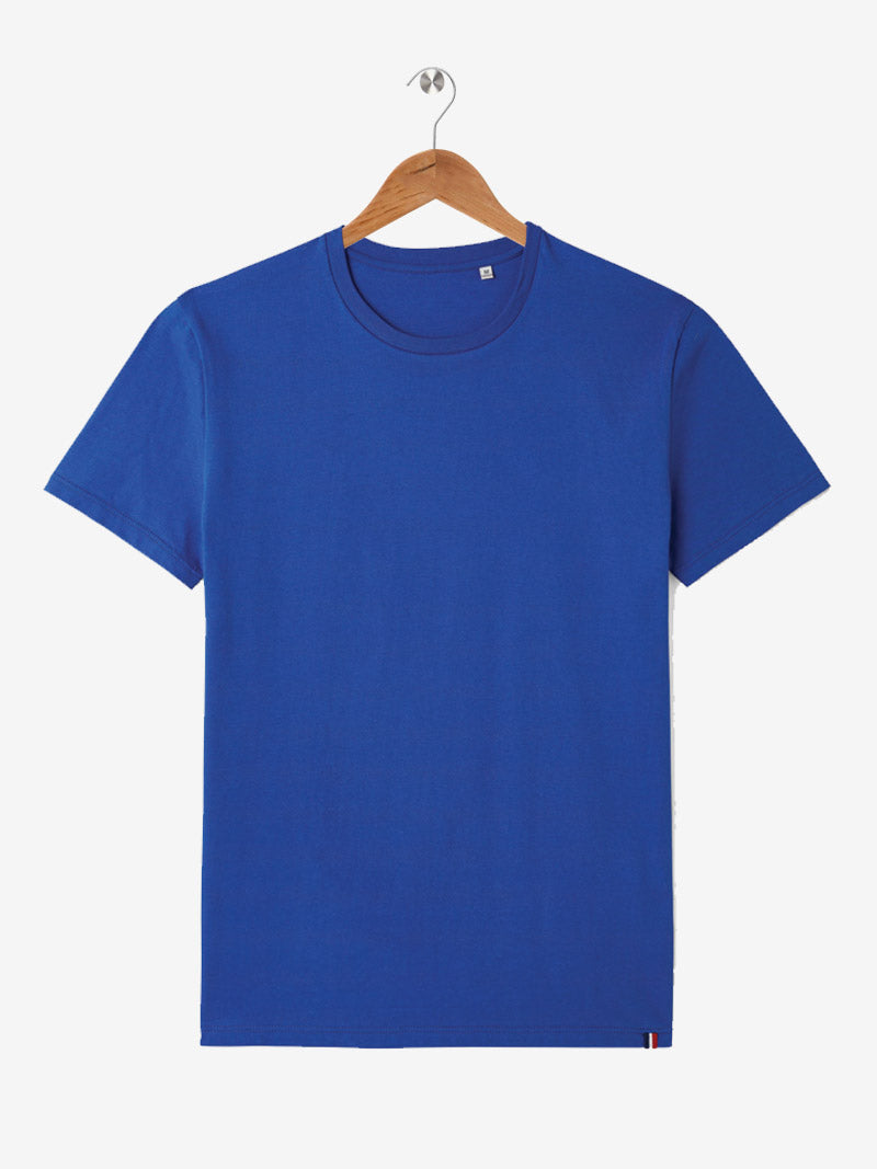 t-shirt yvon bleu roi à plat
