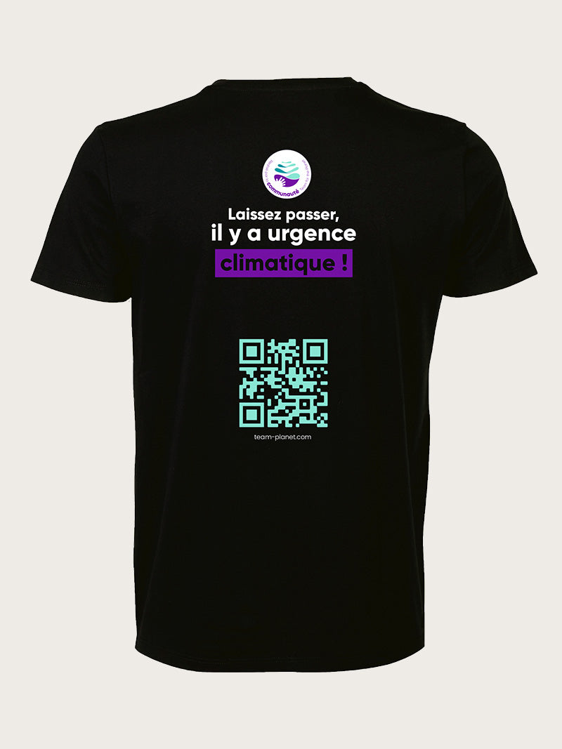 t-shirt noir Team for The Planet face dos