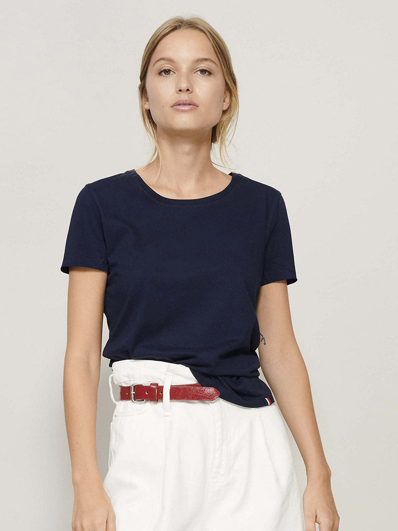 t-shirt yvonne marine porté