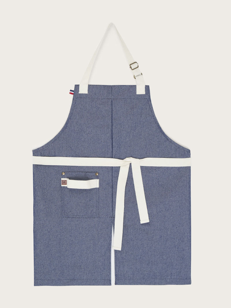 tablier Bambino denim piqué à plat