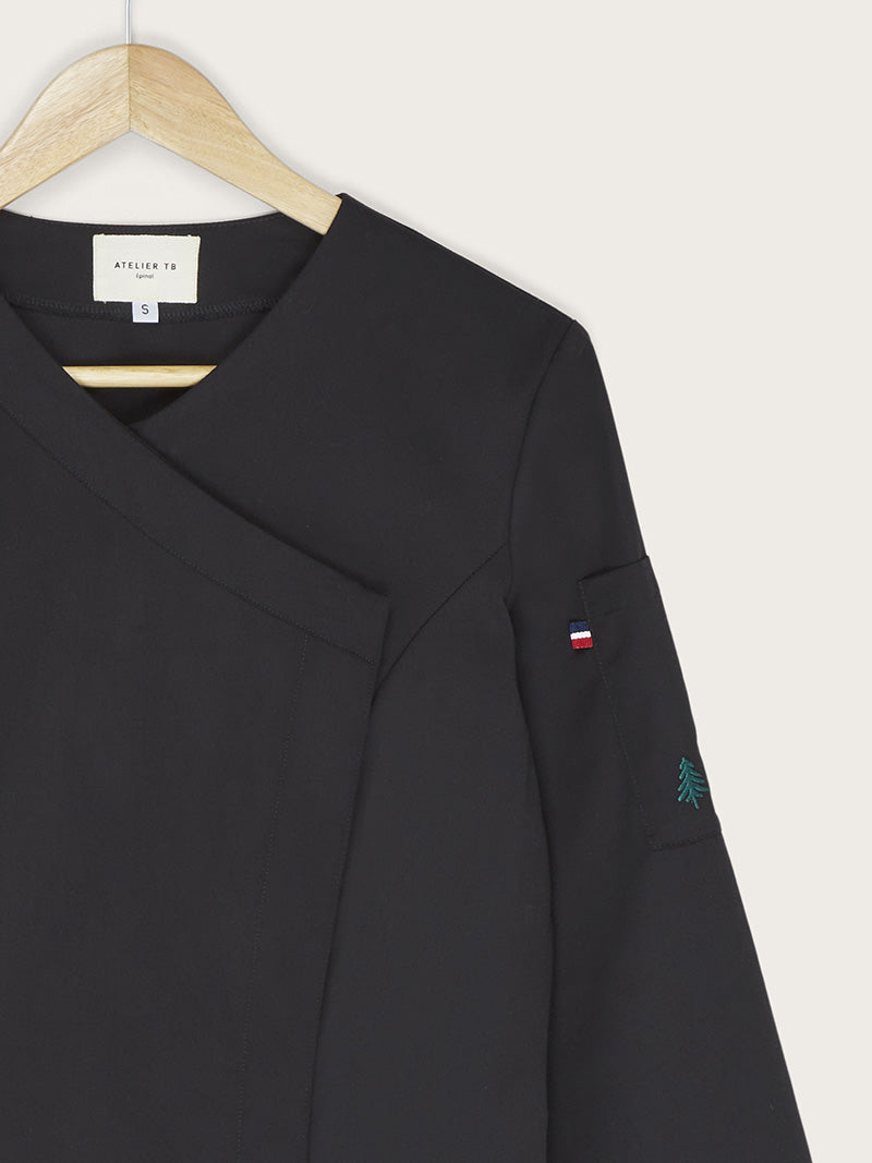 détail veste Joker noire femme à plat