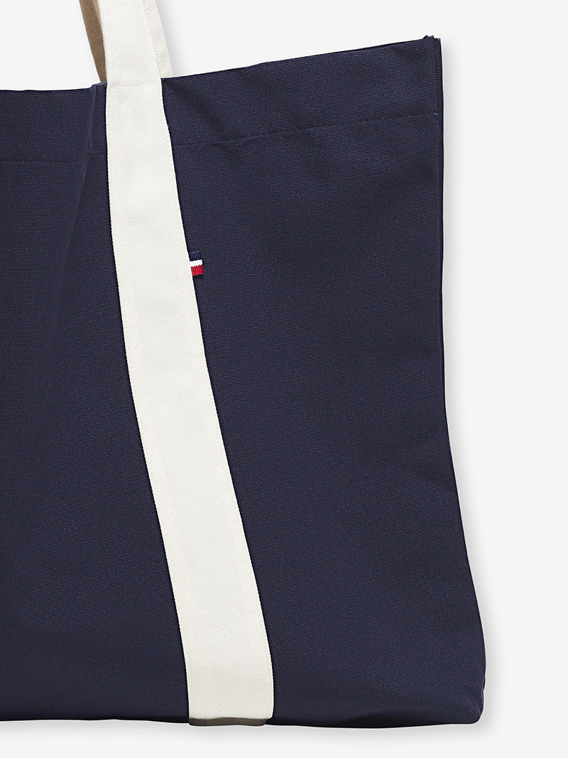 détail sac cabas Fabio bleu marine