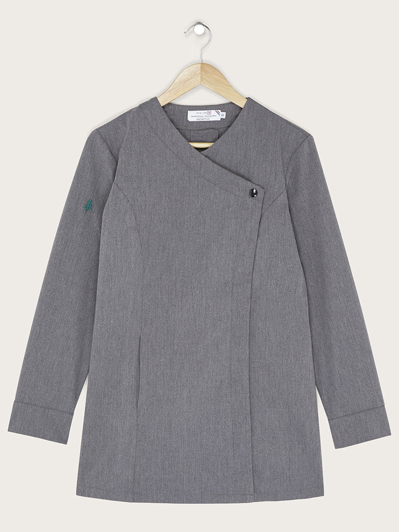 veste gris chiné Enora piquée à plat