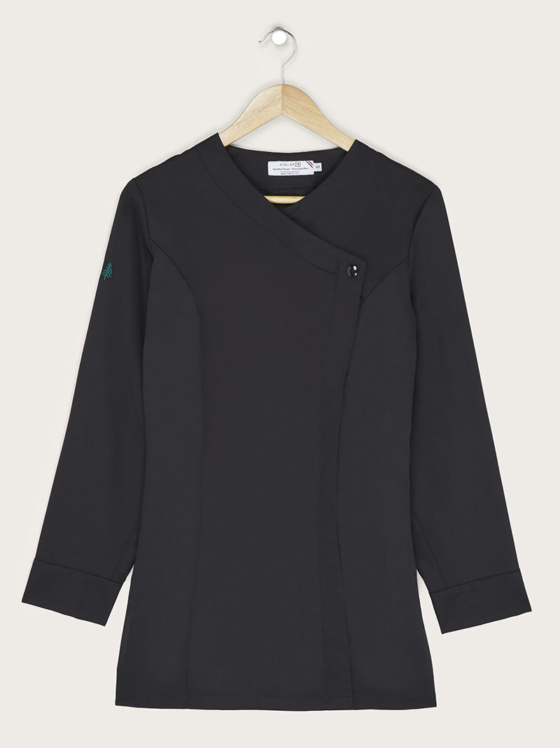 veste noire Enora piquée à plat