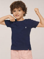 t-shirt enfant lou bleu marine porté
