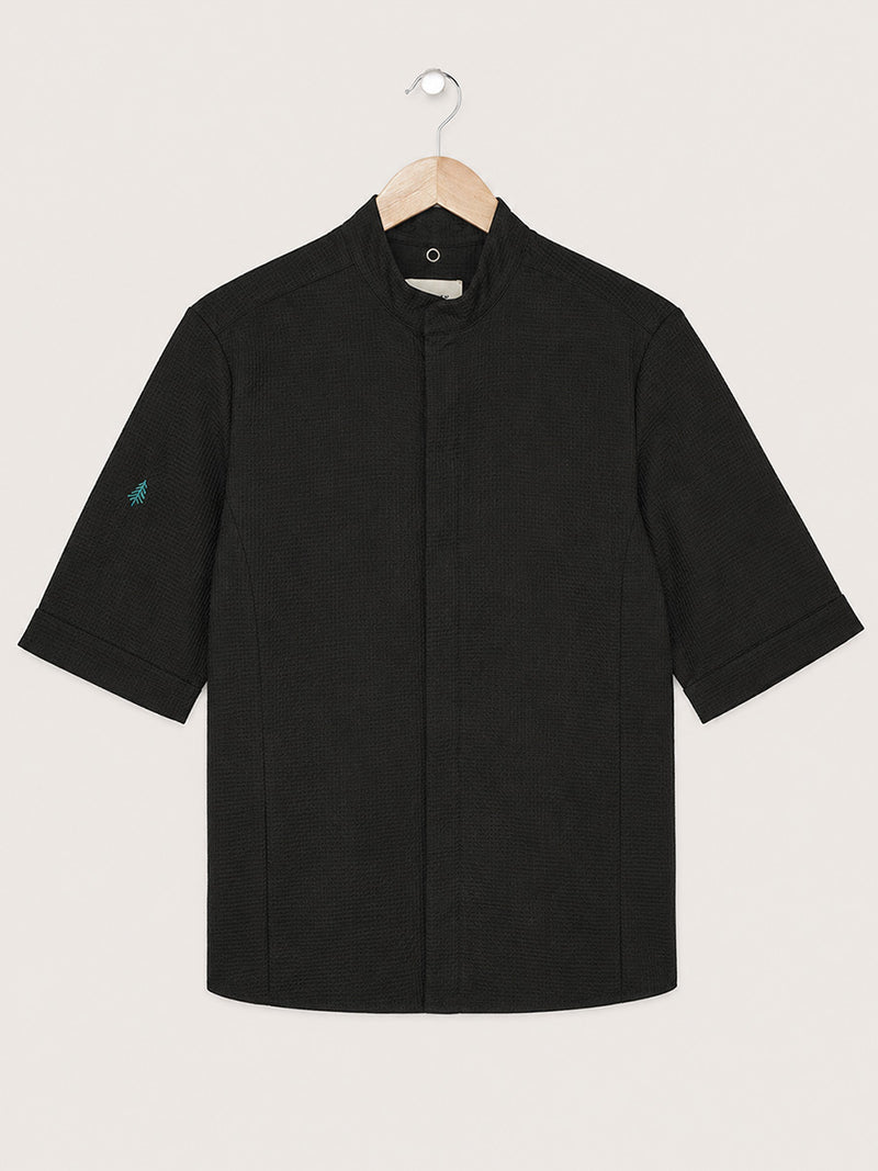 veste maya noire piquée à plat