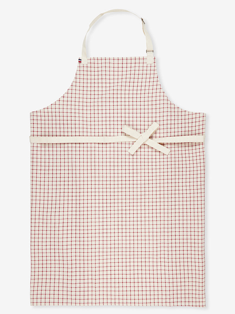 tablier pavane à carreaux rouges