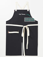 tablier rumba noir brodé