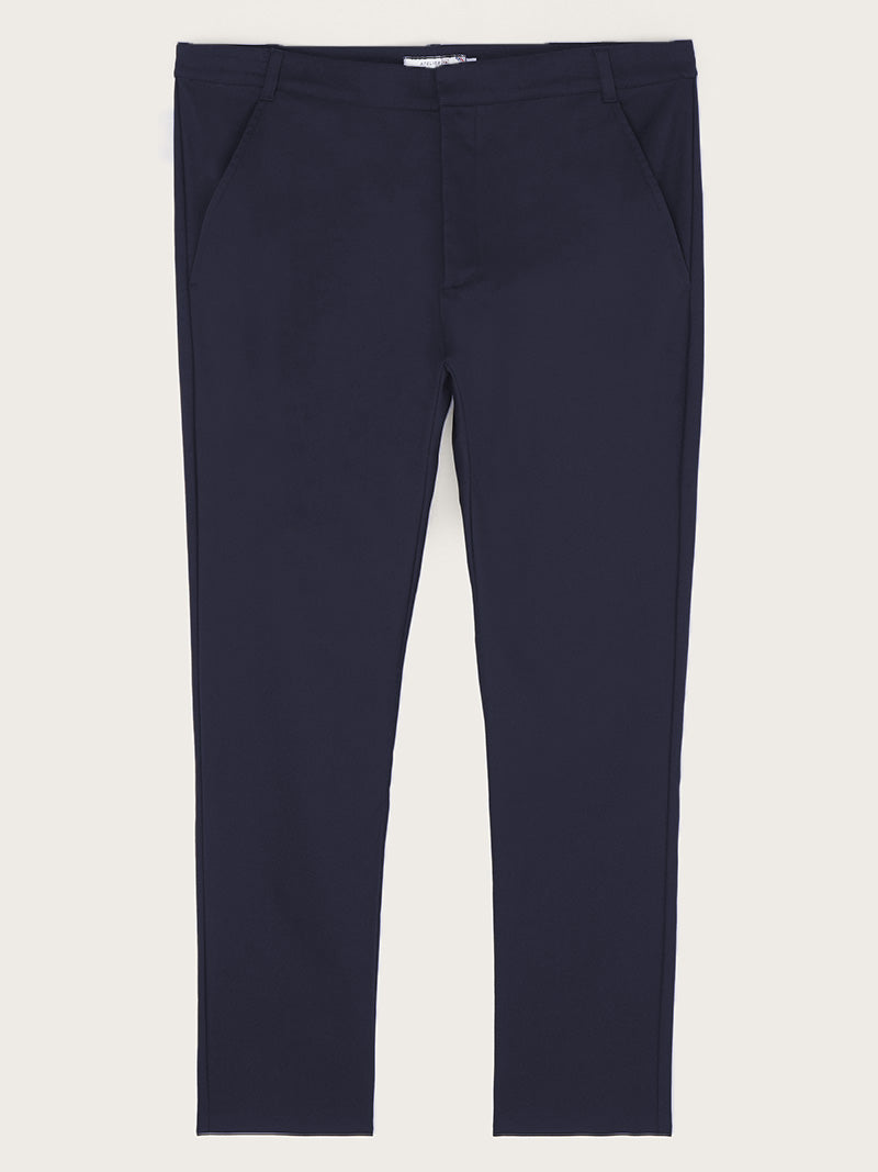 pantalon Stitch bleu marine piqué à plat