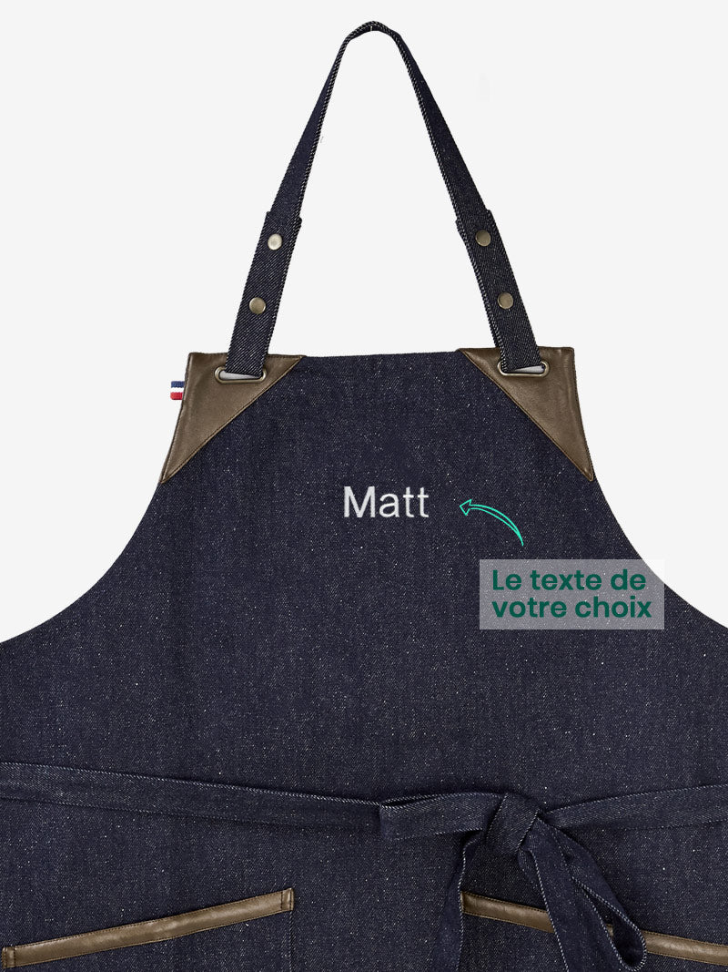 tablier tango denim brodé