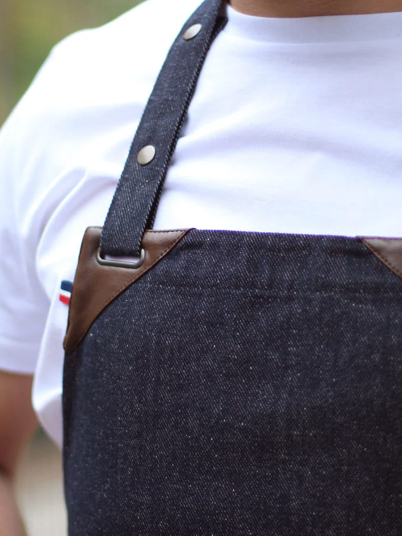 tablier tango denim porté détails