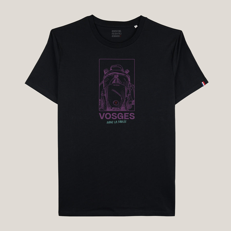 t-shirt noir dans la foulée