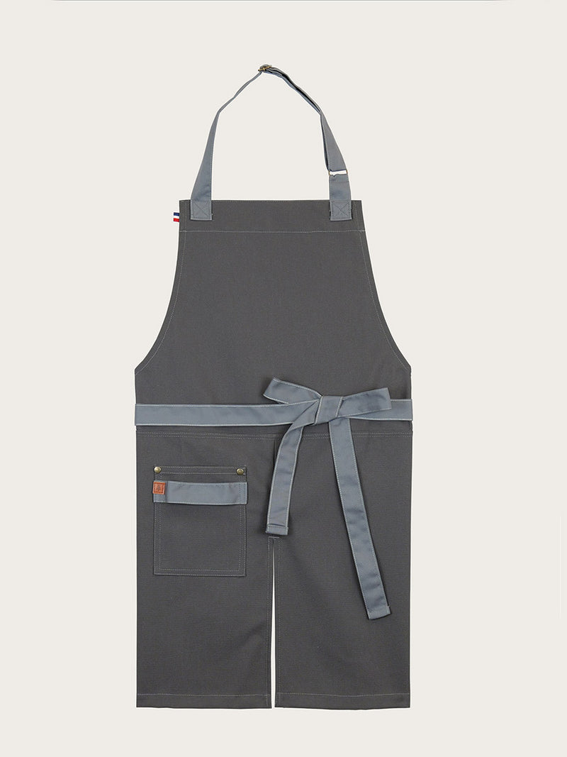 tablier Bambino gris anthracite piqué à plat