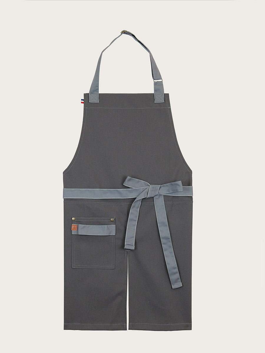 tablier Bambino gris anthracite piqué à plat