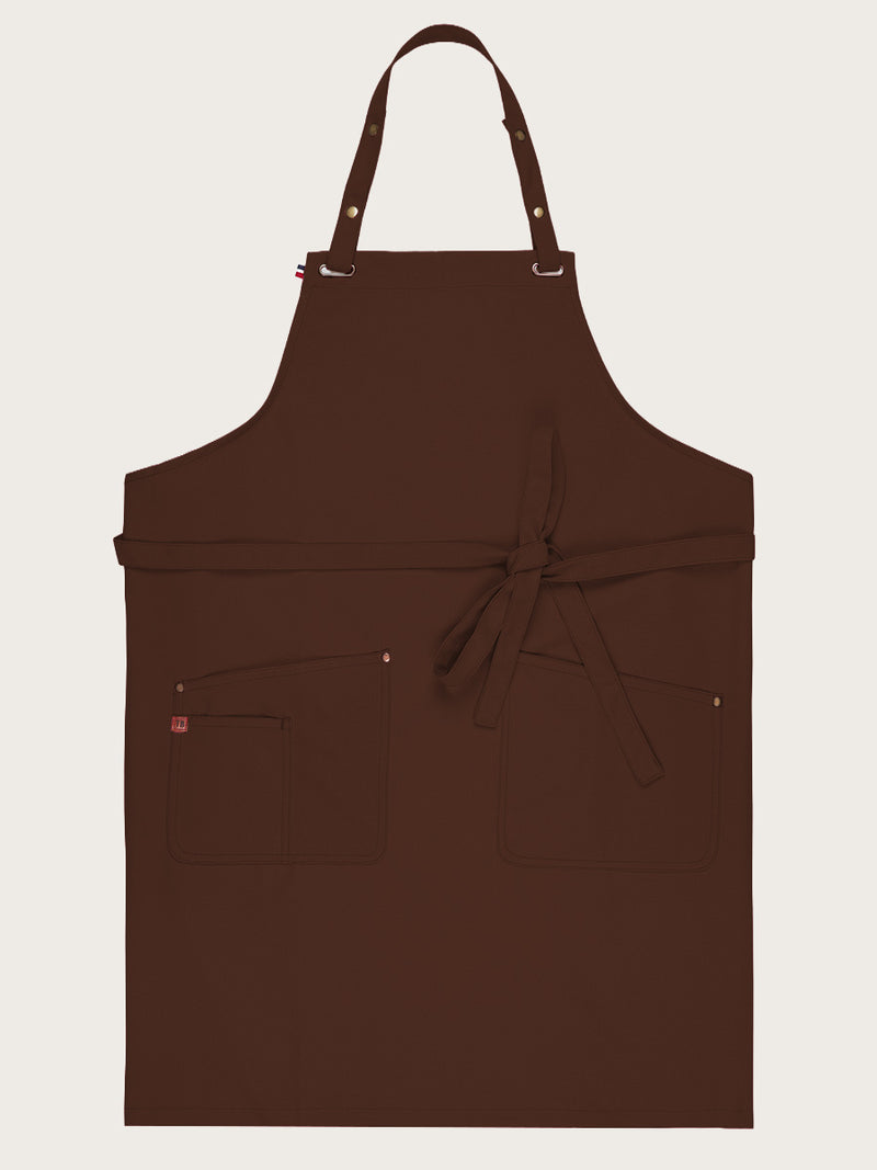tablier Carioca chocolat piqué à plat