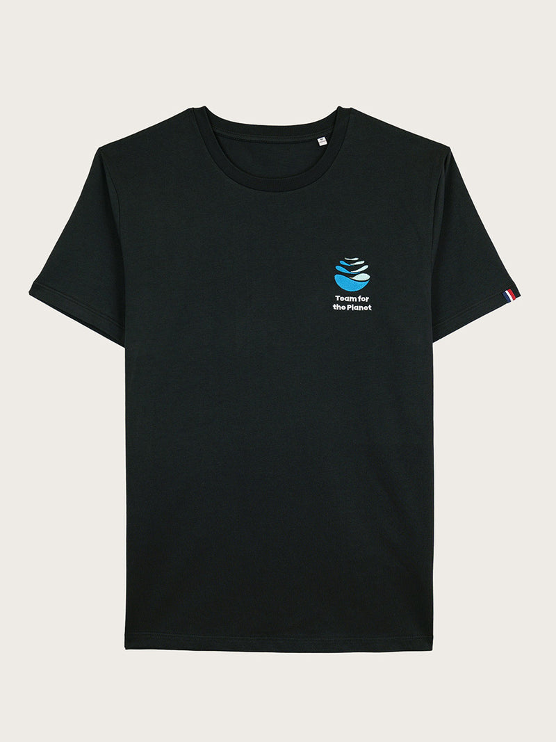t-shirt noir brodé Team for the Planet