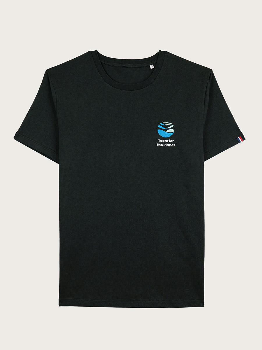 t-shirt noir brodé Team for the Planet