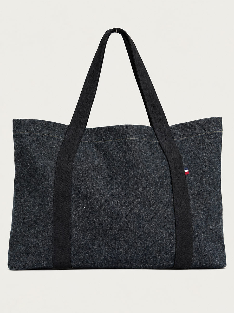 cabas fabio denim noir
