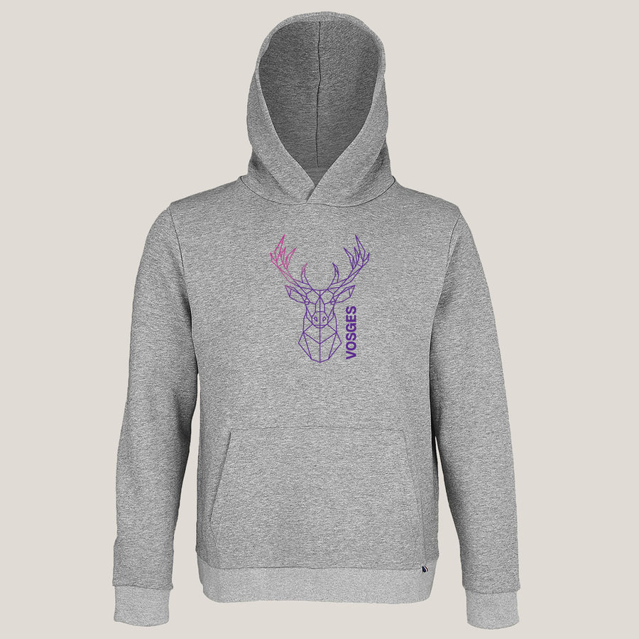 hoodie gris chiné Cerf Stylisé